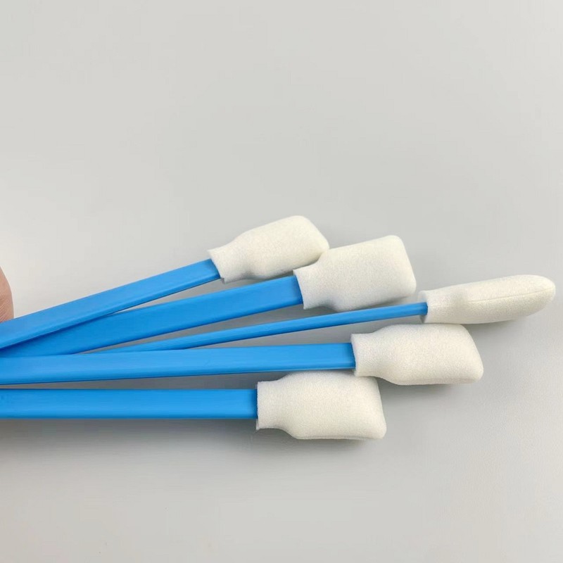Red Stem Rectangle Sponge Tip Foam Cleaning Swabs Cleanroom 128mm