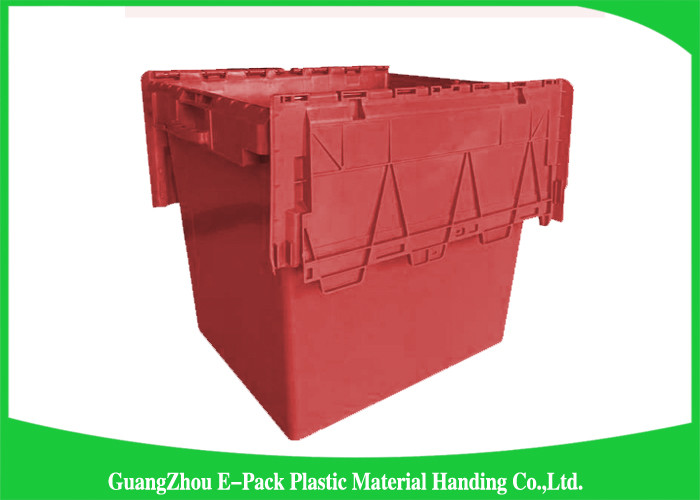 170L100% New Pp Heavy Duty Storage Bins , Plastic Box With Hinged Lid Space Saving