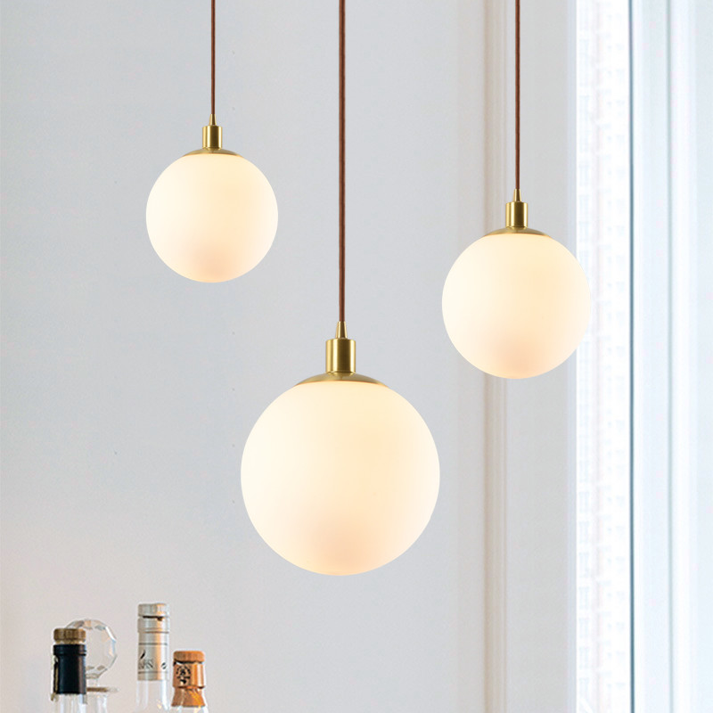 White glass pendant shade Hanging Lamp For Kitchen Dining room Lighting (WH-GP-22)