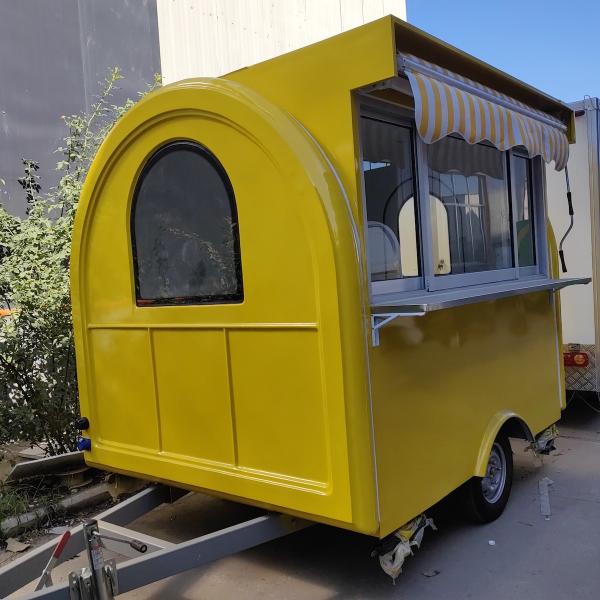 Wholesale Price Customizable Mini Catering Icecream Trailer With Glass