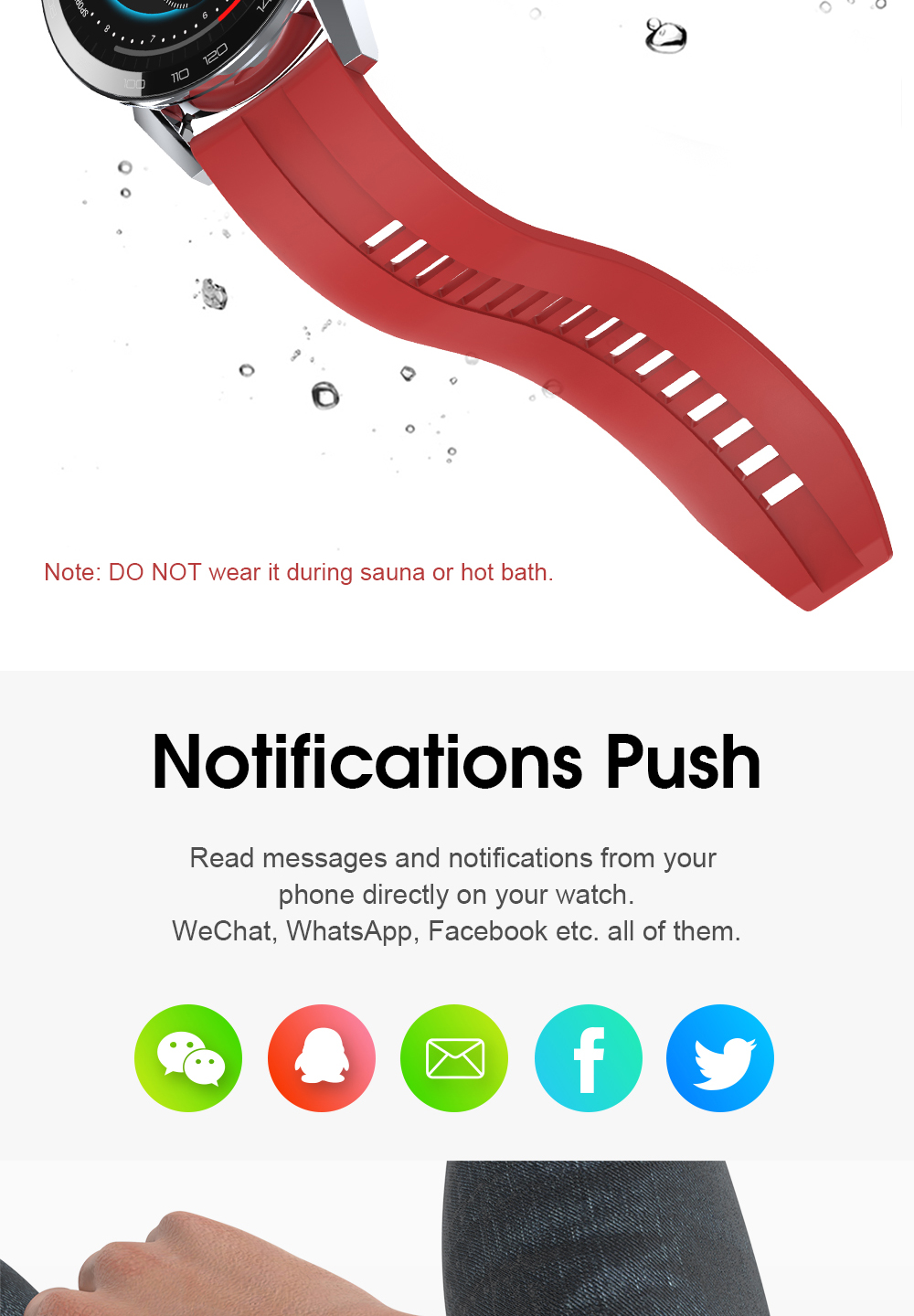 L26 Smartwatch 370mAh Lithium Battery ECG Waterproof Sports apply To Huawei
