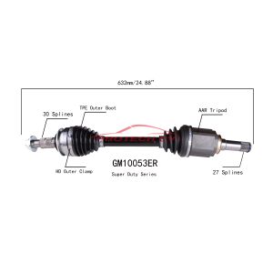  GM10053ER CV CV Axle Assembly Heavy Duty Clamp TPEE Boot Cold Forging Grinding Process Technology EXTREME Weather Unit Manufactures