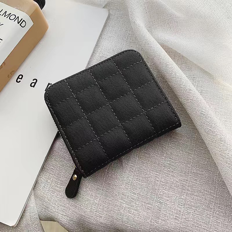 Short Korean Style Mini Small Wallet Women's Bag with Custom Logo and Zipper Closure