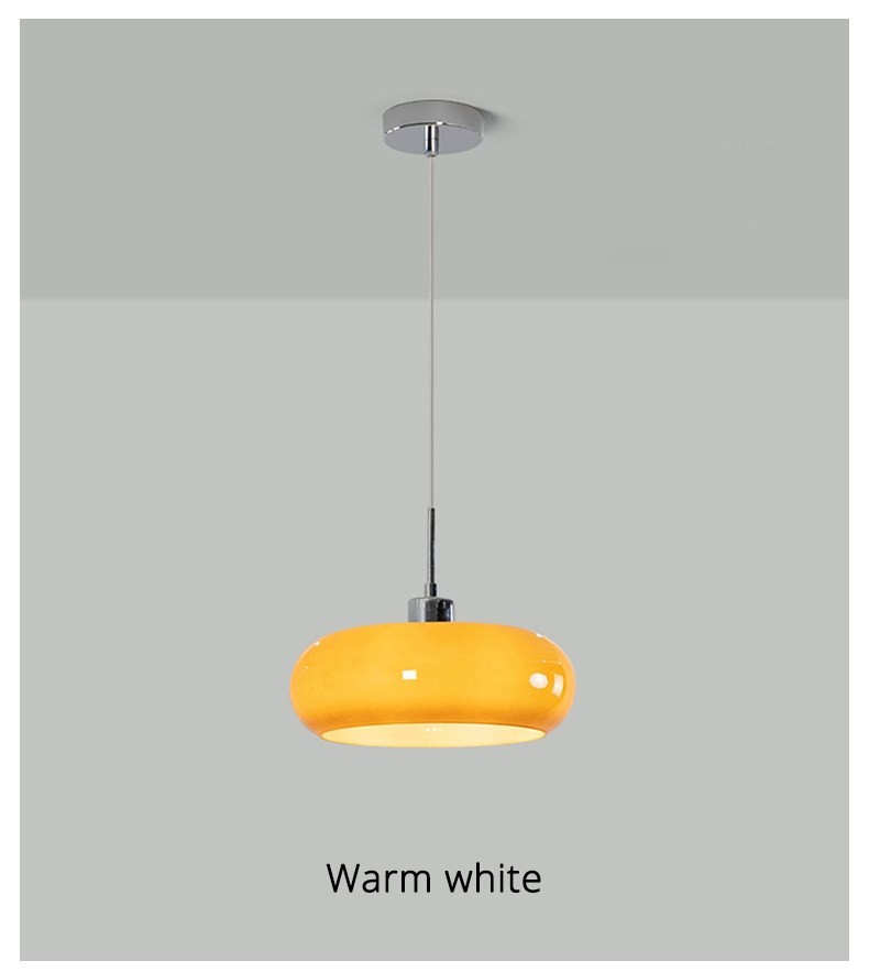 Bauhaus Pendant Light Retro Dining Room Hanging Light Cream Custard Tart Light(WH-AP-556)