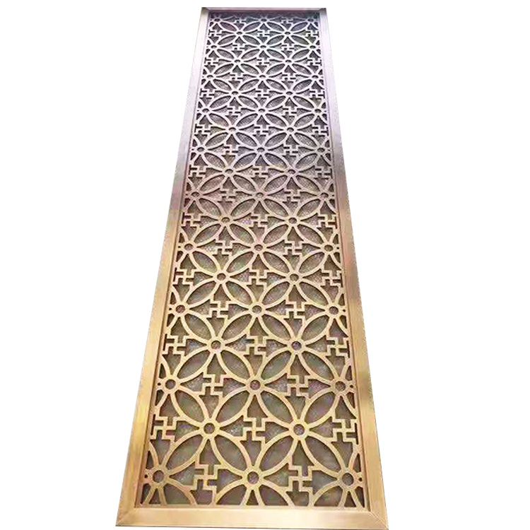 Waterproof laser cut brass screens metal room divider