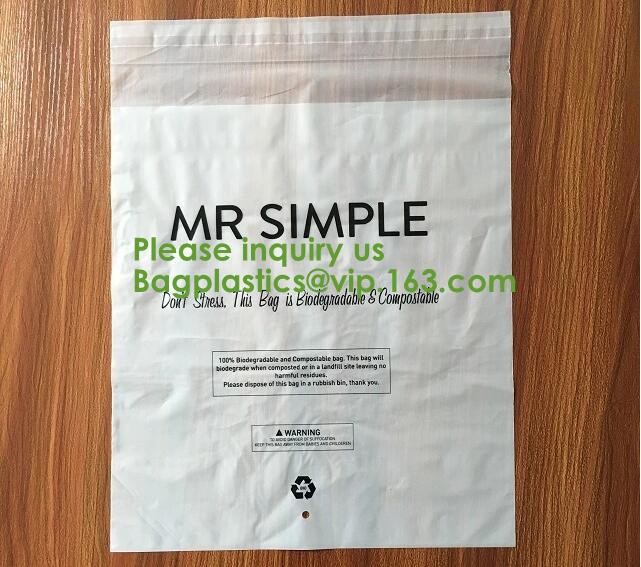 Die cut handle custom compostable biodegradable cornstarch made plastic mailing bags,Cornstarch made biodegradable compo