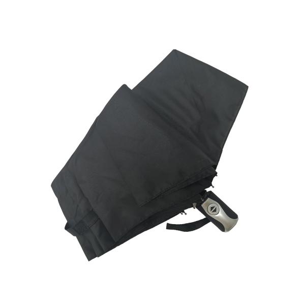 Mens Business Auto Open Close Umbrella Windproof With Pu Leather Bag In Black