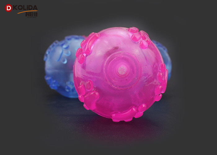 Tasteful Light Up Dog Ball Squeaky Rubber 60mm Dimension For Fun T7