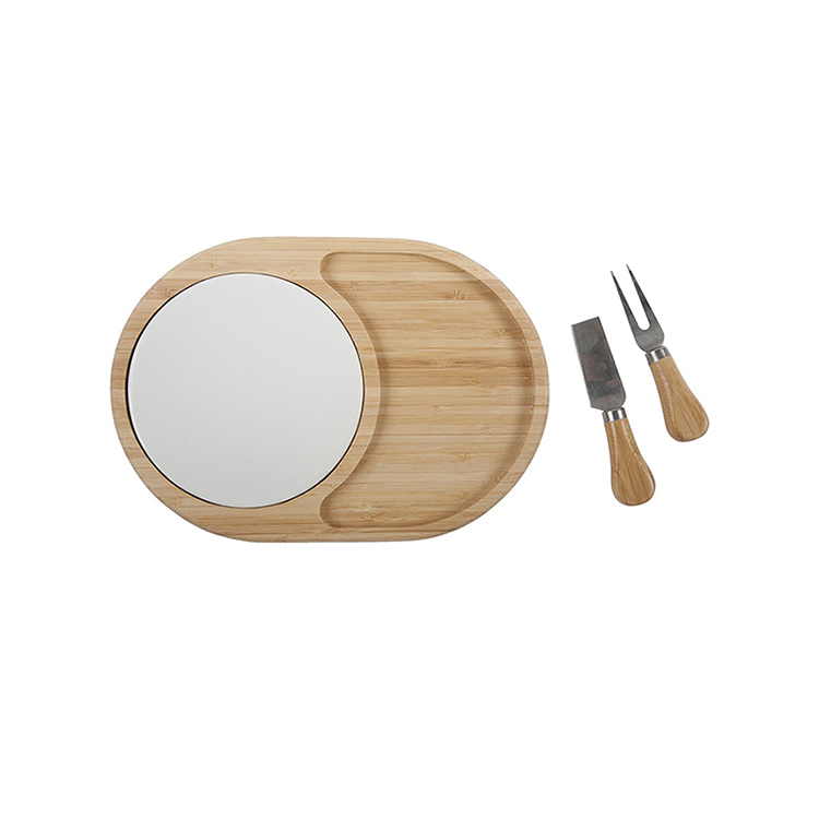 Sustainable Multifunctional Large Bamboo Cutting Board With Containers for Cheese Tools