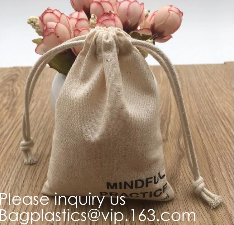 100% Cotton Canvas Favor Bag Pouch with Drawstring,Cotton Breathable Dust-Proof Drawstring Storage Pouch Multi-Functiona