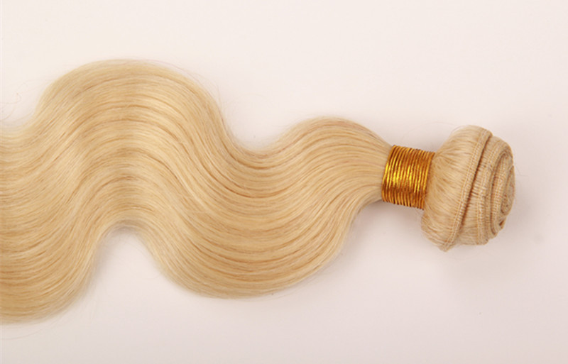 Body Wave virgin brazilian hair weft brazilian weave hair blonde 613 platinum blonde