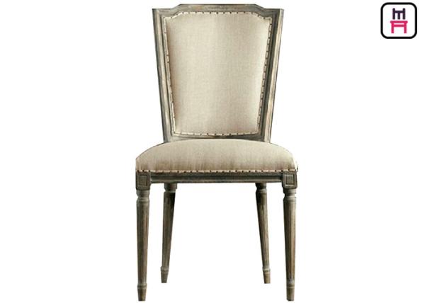 American Style Rustic Wood Restaurant Chairs High Back Arm / Armless For Wedding