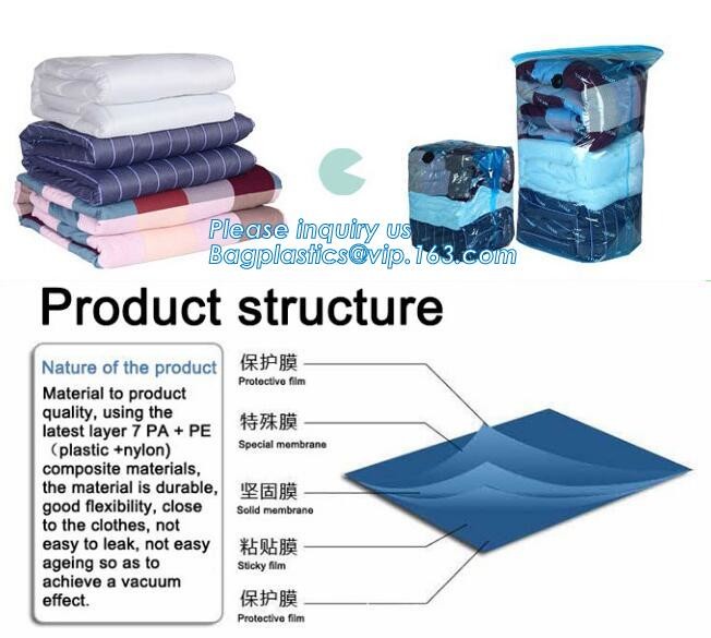 Compression Bag Space Saving, compressible vacumm seal storage bag, vacuum traveling bag without valve, bagease, bagplas
