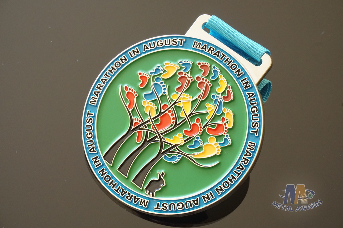 Durable Zinc Alloy Custom Sports Medals Colorful Marathon Medals