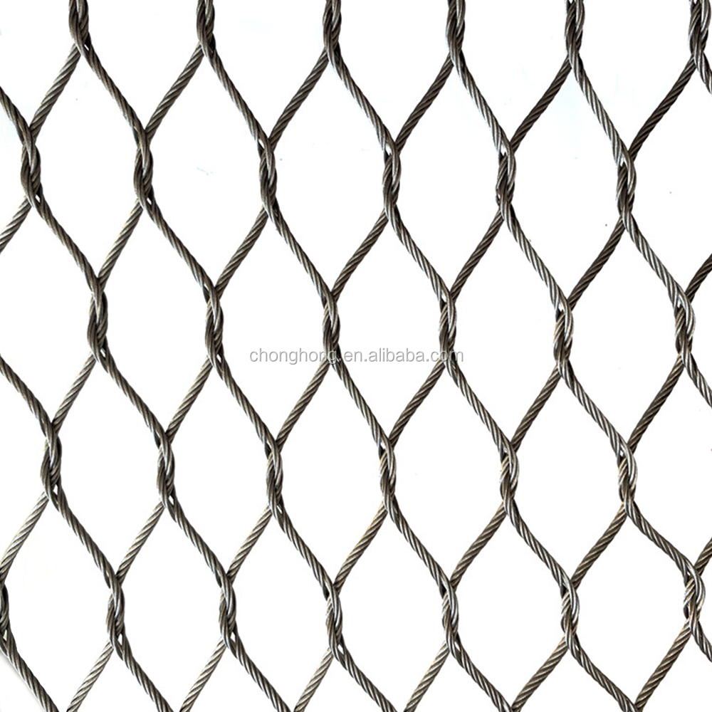 Woven Technique Stainless Steel Wire Rope Netting for Aviary Enclosure and Zoo Animal Cages