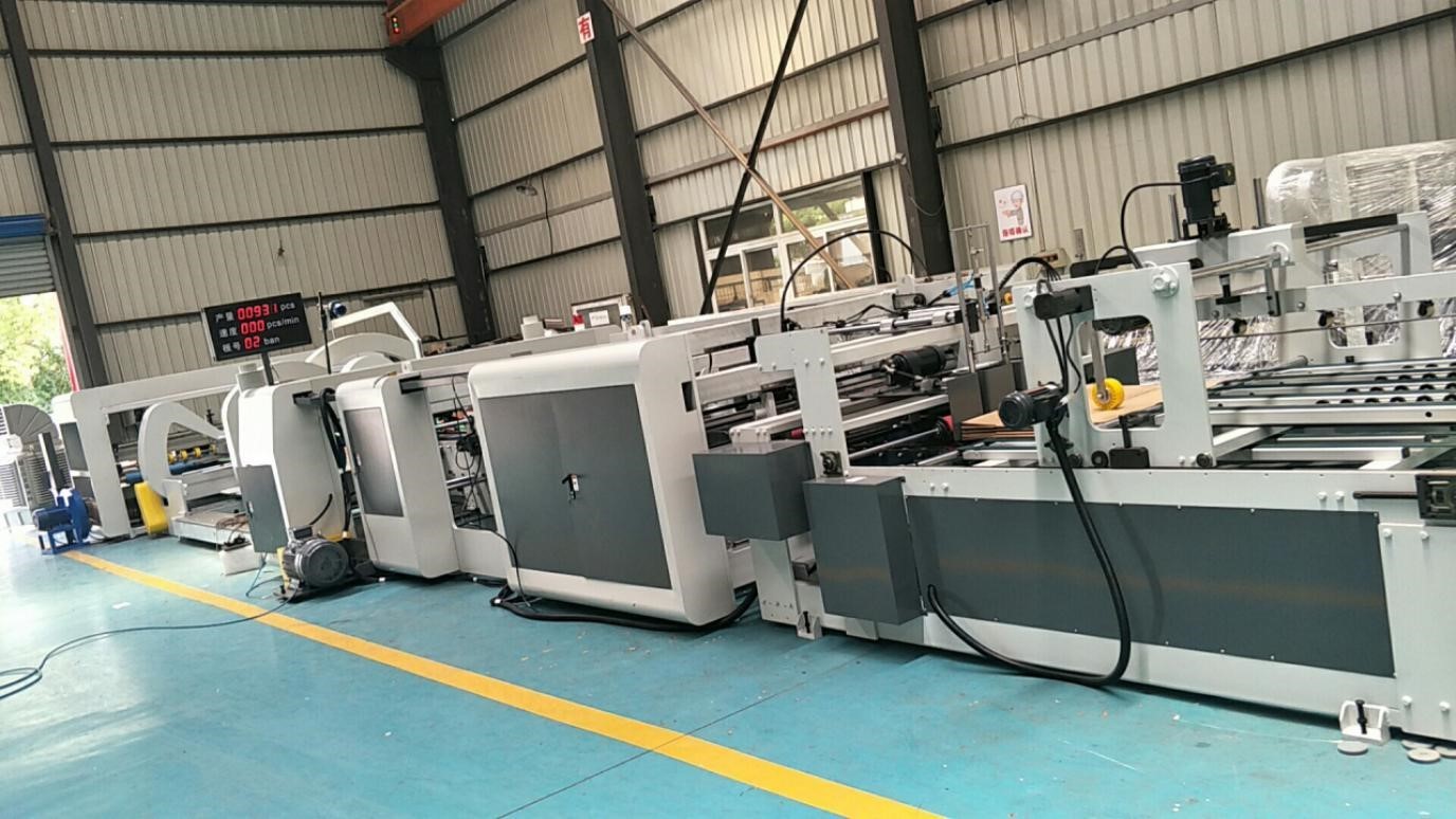 Patent Cert Automatic Folder Gluer Stitcher Machine / Cardboard Stitching
