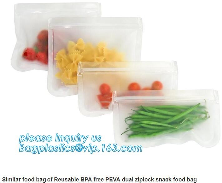Food Grade Leakproof Fresh Large Zipper Freezer Reusable Silicone Food Preservation Storage Bags With bagplastic