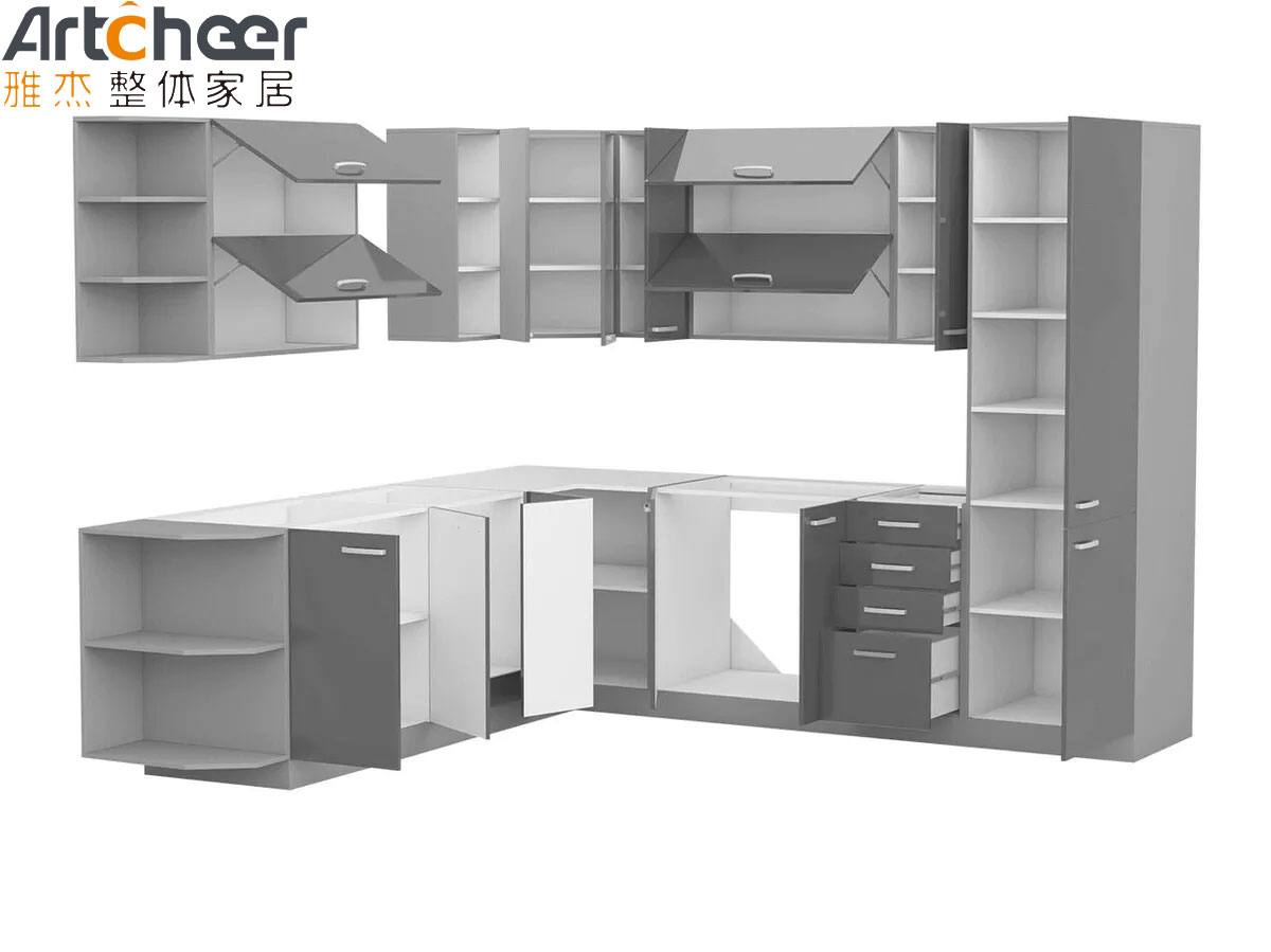 Villa Kitchen Cabinets with Modular / RTA Design and Customized Size in Plywood Material