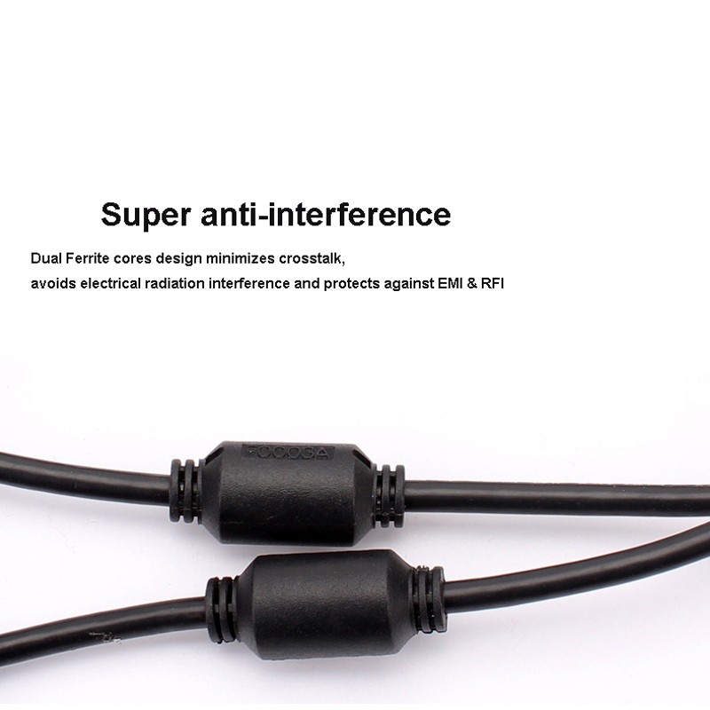 3+6 Male To Male VGA Monitor Cable Ferrite Cores Gold Plated Connectors