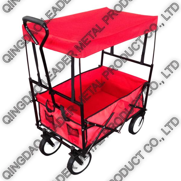 Quality Folding Utility Wagon with Canopy & Straight Handle - TC1011 T for sale