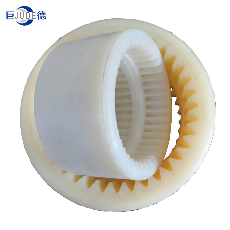 Nylon Gear Flexible Coupling Parts Inner Ring White Color Customized Nylon sleeve inner gear ring