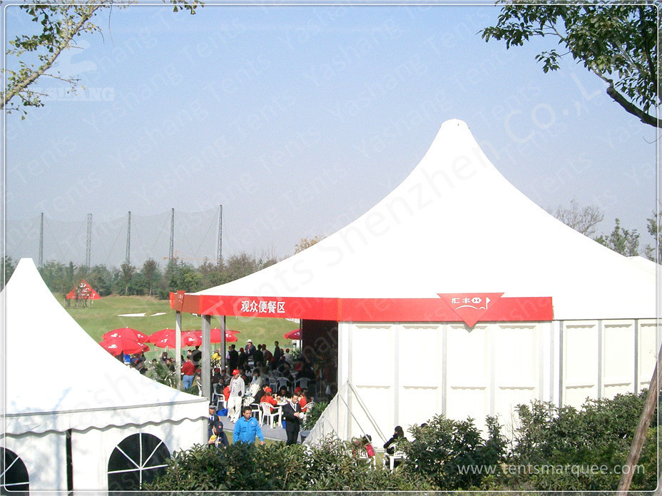 Outdoor Red Aluminum Frame Fabric Tent Structures , Fabric Shelter Systems