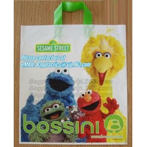 COMPOSTABLE, BIODEGRADABLE, PLACarrier, Shopping bags, Soft loop handle, Die cut