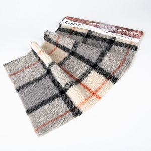 China 58/60 Width Plaid Design Sherpa Fleece Faux Fur Fabric for Winter Jackets and Coats on sale