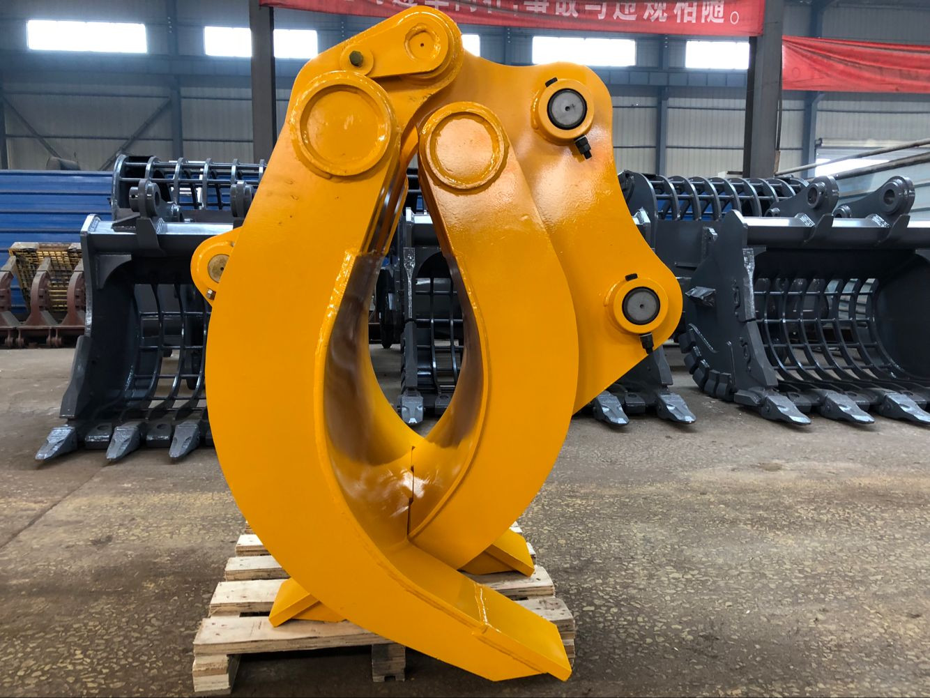 Q355B Q690D Mechanical Grapple Excavator Attachment