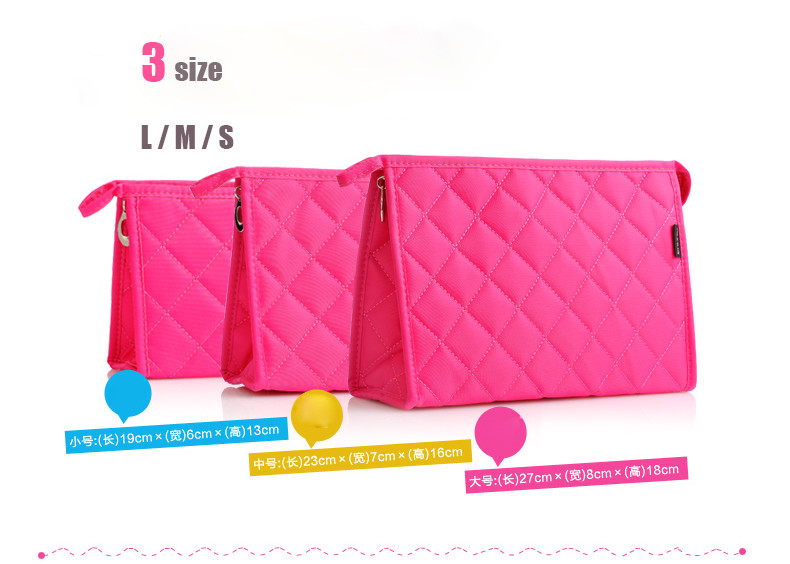 Portable Polyester Lovely Travel Cosmetic Bags Colorful Water Resistant