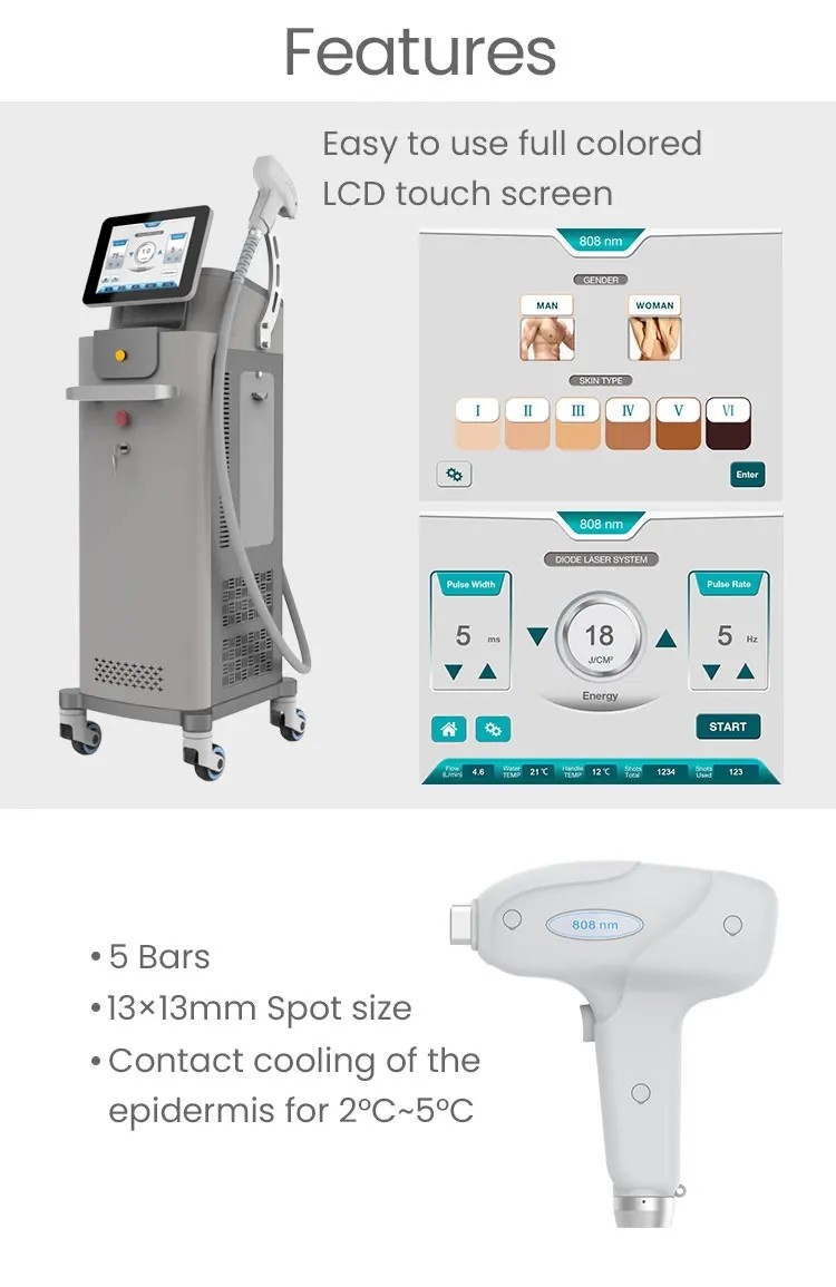 All Type Skin Painless 1064 755 808nm Diode Laser Hair Removal Machine