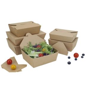 Eco-Friendly Paper Lunch Box with Customizable Design Options