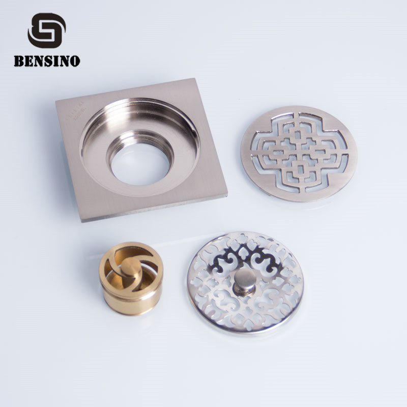 Nickel Drawing Square 10cm Bathroom Floor Drain Strainer