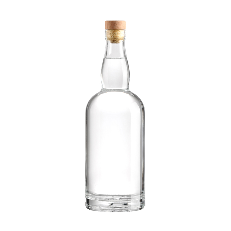 750ml Rum Vodka Glass Bottle with Unique Shape and Aluminum Plastic PP Collar Material