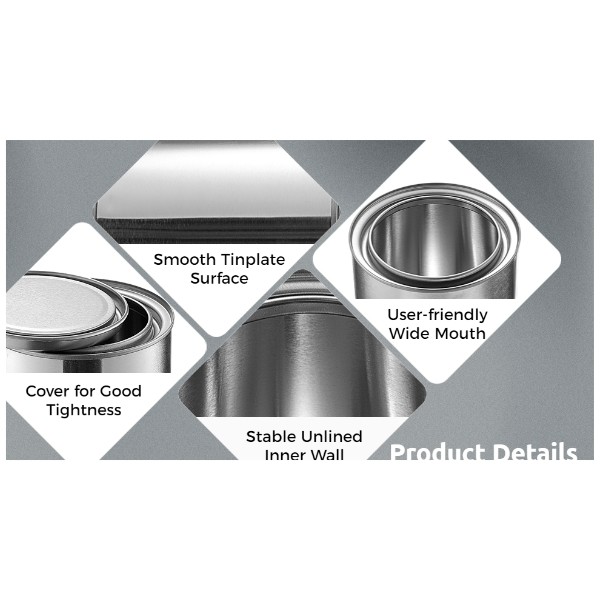 Multipurpose Paint Tin Container , Empty Gallon Paint Cans With Lids