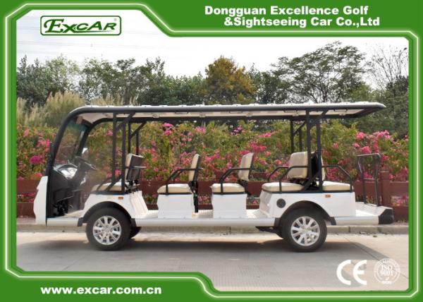 White Electric Sightseeing Cart For 14 Person 4500 * 1500 * 200 MM