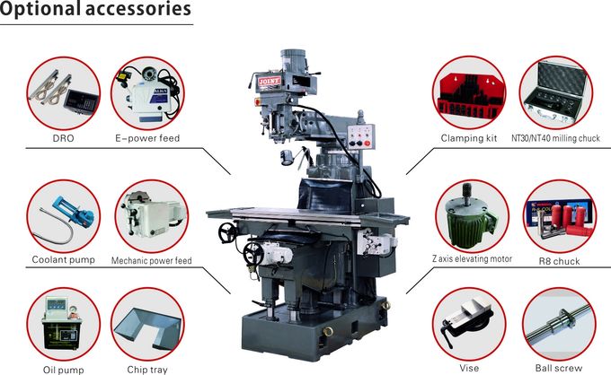Universal 5HP Rated Power Metal Milling Machine Bed Structure 1570*405mm Table Size