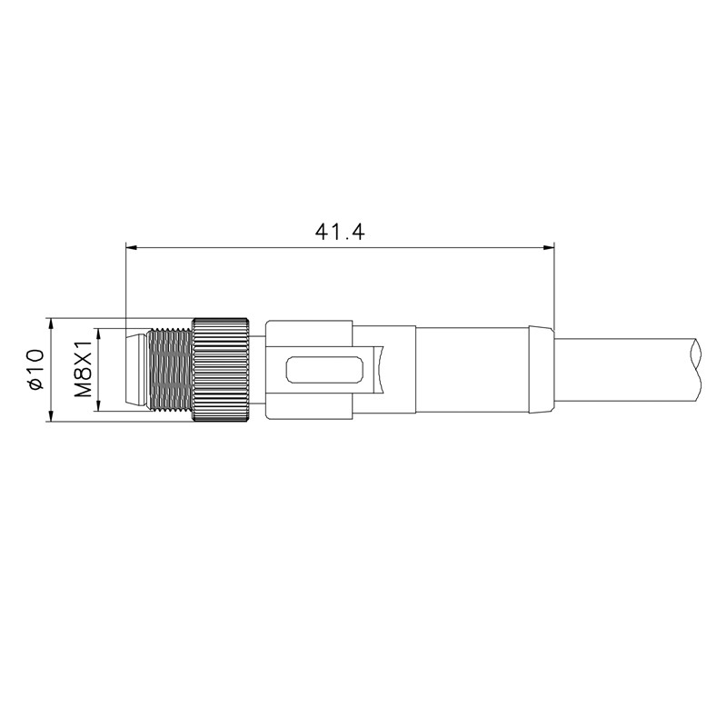 M8 Cable Connector Plastic Field Attachable M8 4 Pin Connector Hembra For Cable Assembly