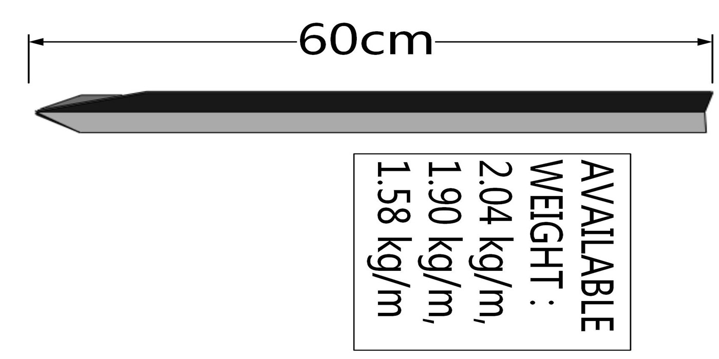600mm 1.86kg /meter star picket black coated and hot dipped galvanized