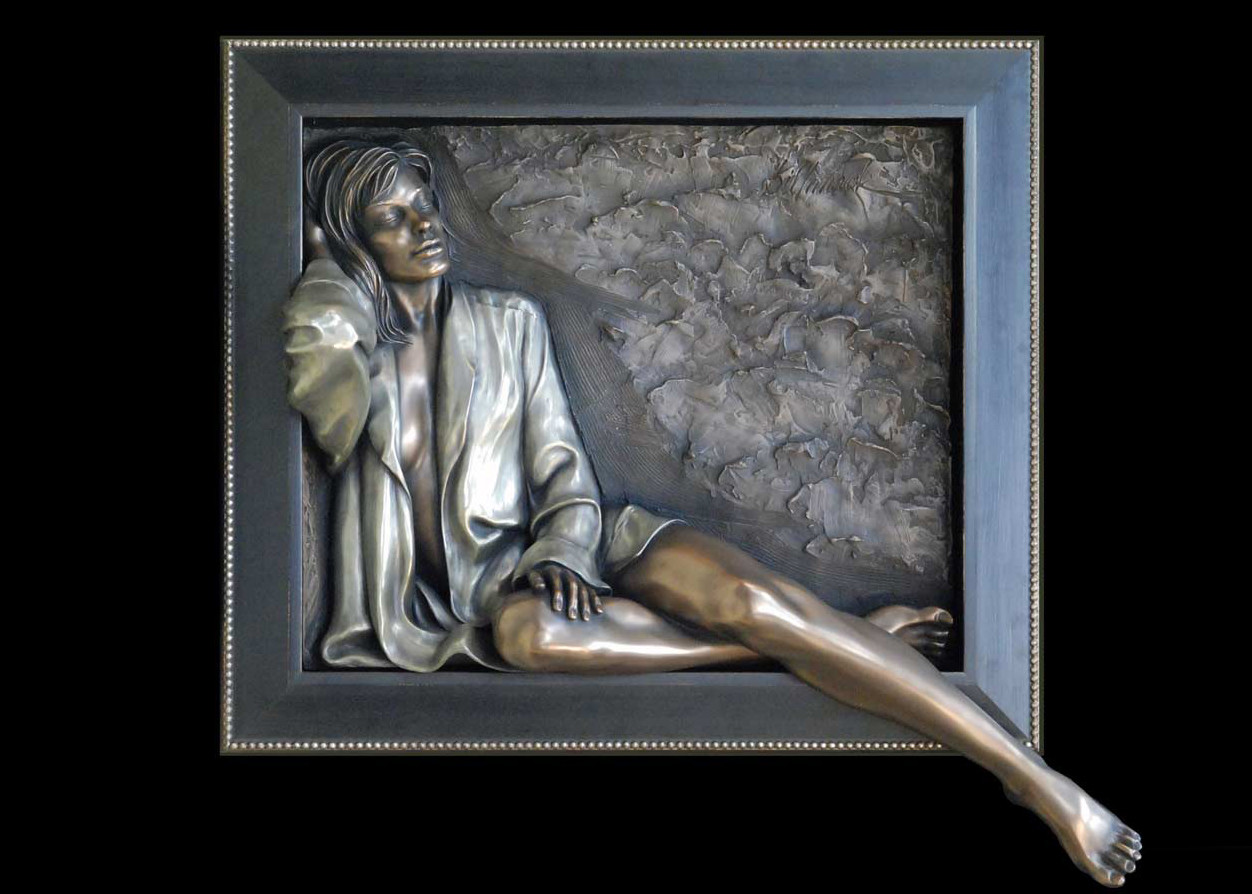 Decorative Sexy Woman Statue , Art Work Bronze Charismatic Relief 150*150cm