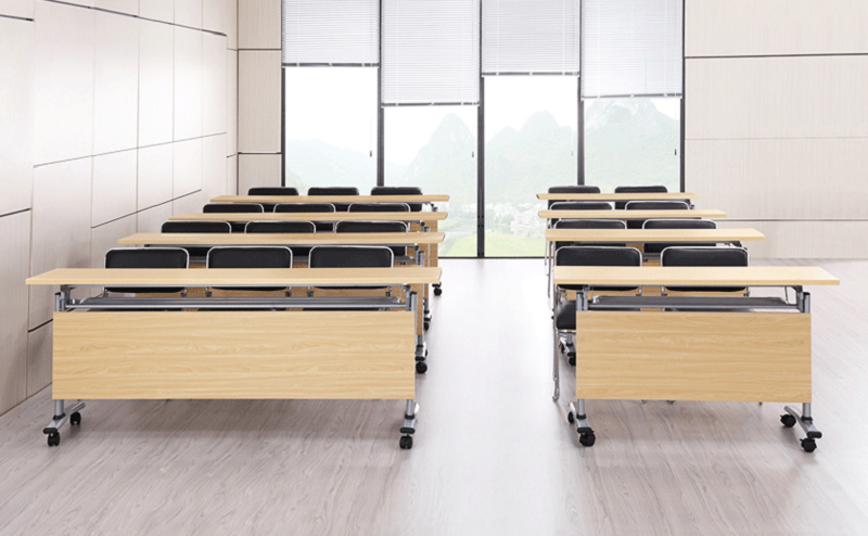 Steel Frame Stackable Foldable Conference Table Tops for Training Center/School Classroom