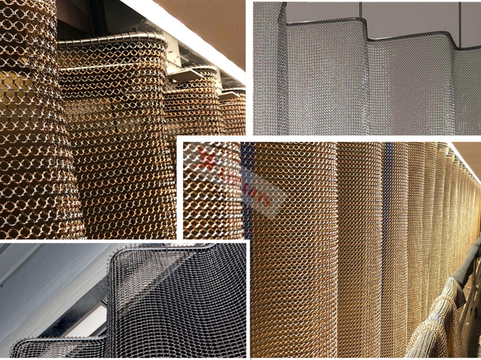 7mm Welded Ring Metal Mesh Curtains Room Divider Stainless Steel 1