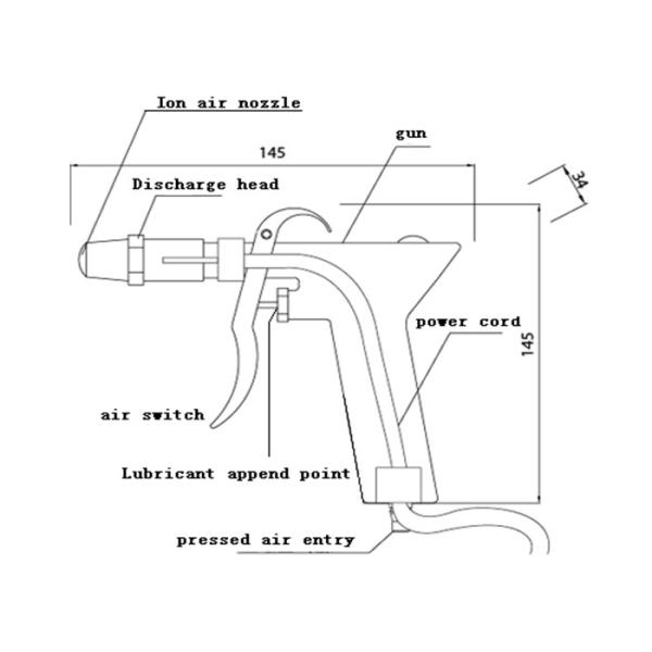 AC2800V Splitting Machine Ionizing Air Gun Ionizing Air Spray Gun AP-AC2456