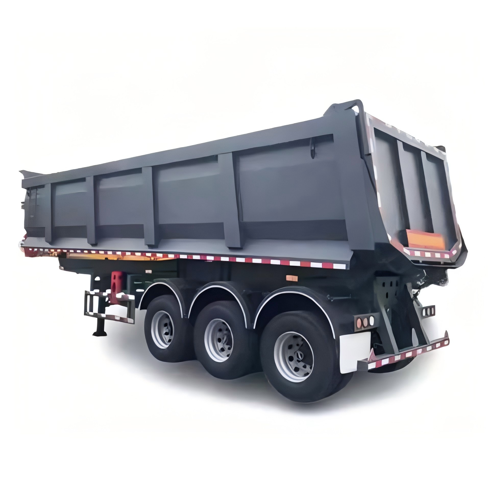 CIMC pull more than 60 tons 3-axle front axle can be lifted back flip semi-trailer side tipper dump truck
