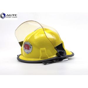 China Fire Construction Safety Helmets Face Shield Yellow Polyamine Flame Retardant on sale