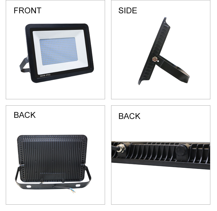 Large Ultra Thin LED Flood Light , 110v AC Black Housing Slimline LED Floodlight