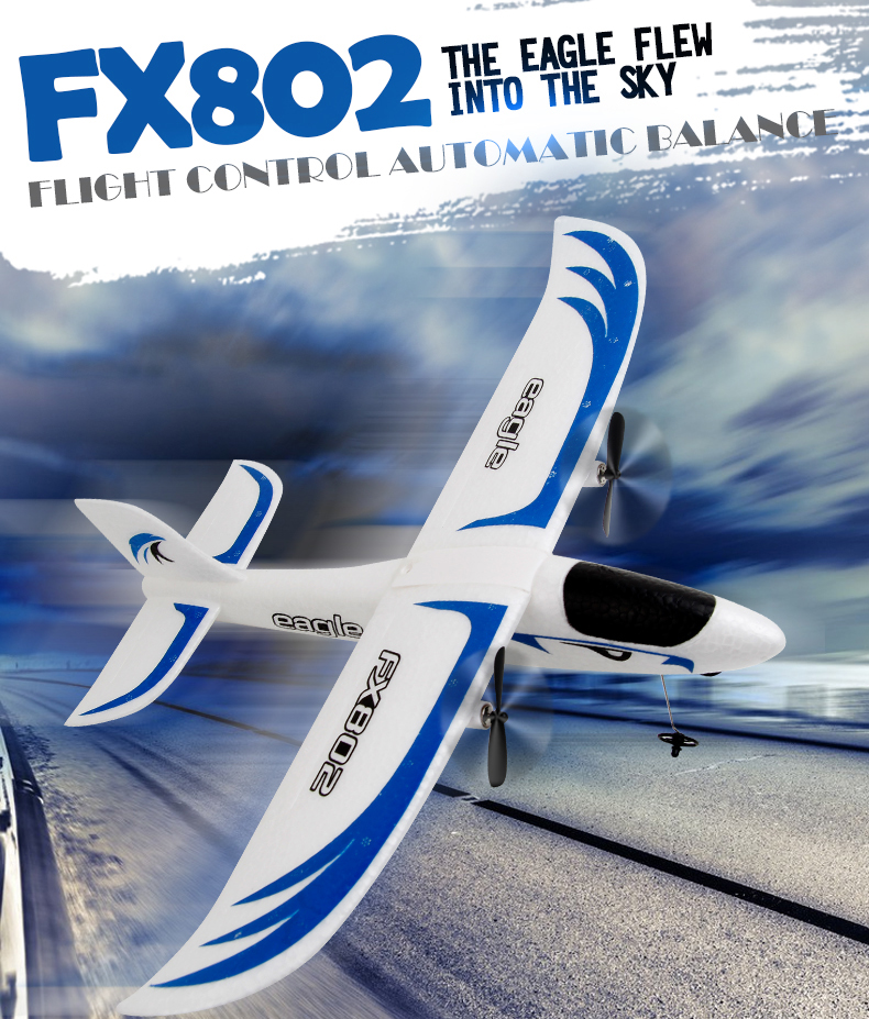 Foam Throwing Plane Airplane Toys Fx802 RC Eagle Glider Aircraft with Automatic Balance and Anti-collision Function