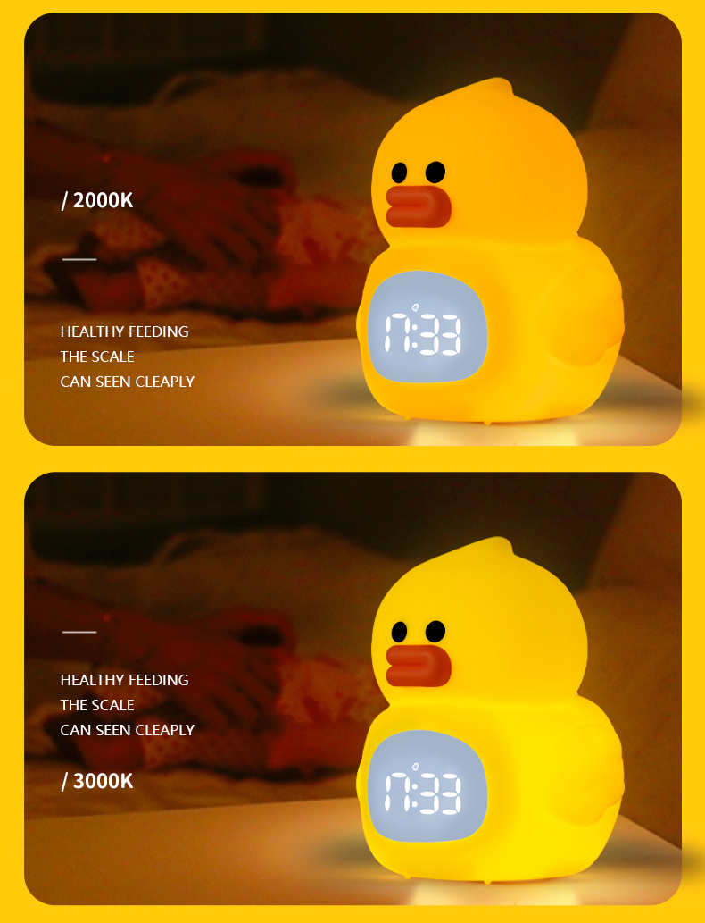 Custom Cute Silicone Duck Led Night Light Dimmable Bedside Touch Lamp for Kids