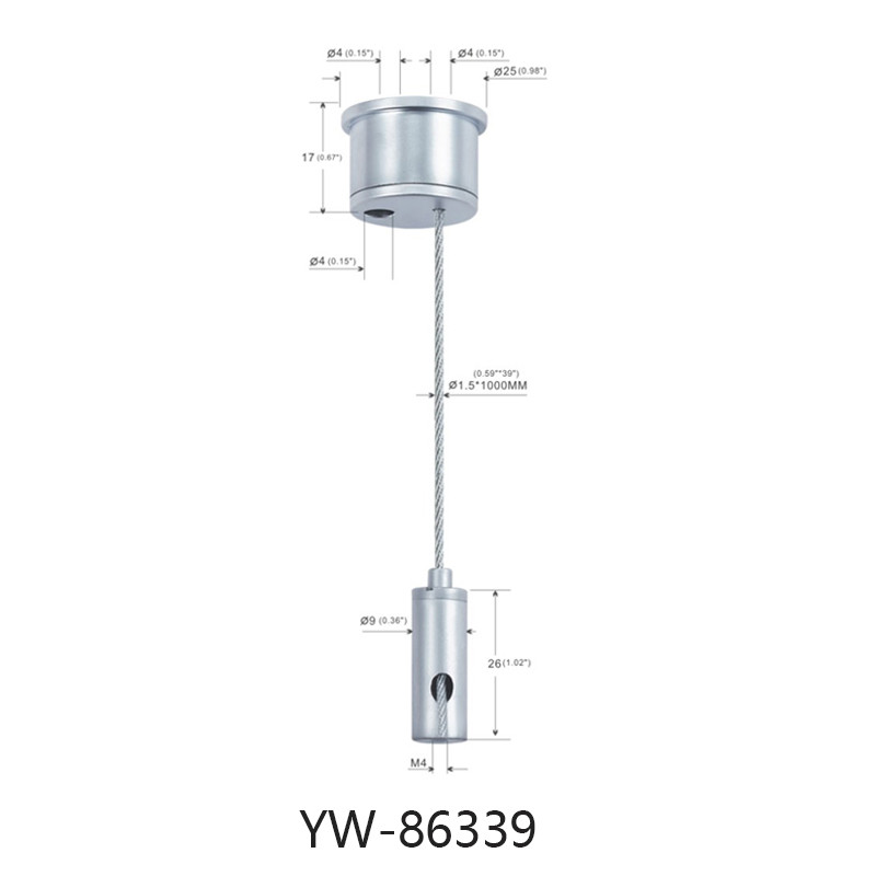 LED Lightings Cable Set Up System With 1.2mm Screw In Wire 600mm Length Adjustable Finish