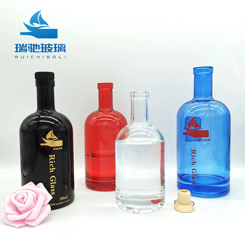 Customized Custom Make Excellent Printing Color Glass Bottle for Vodka Gin Whiskey